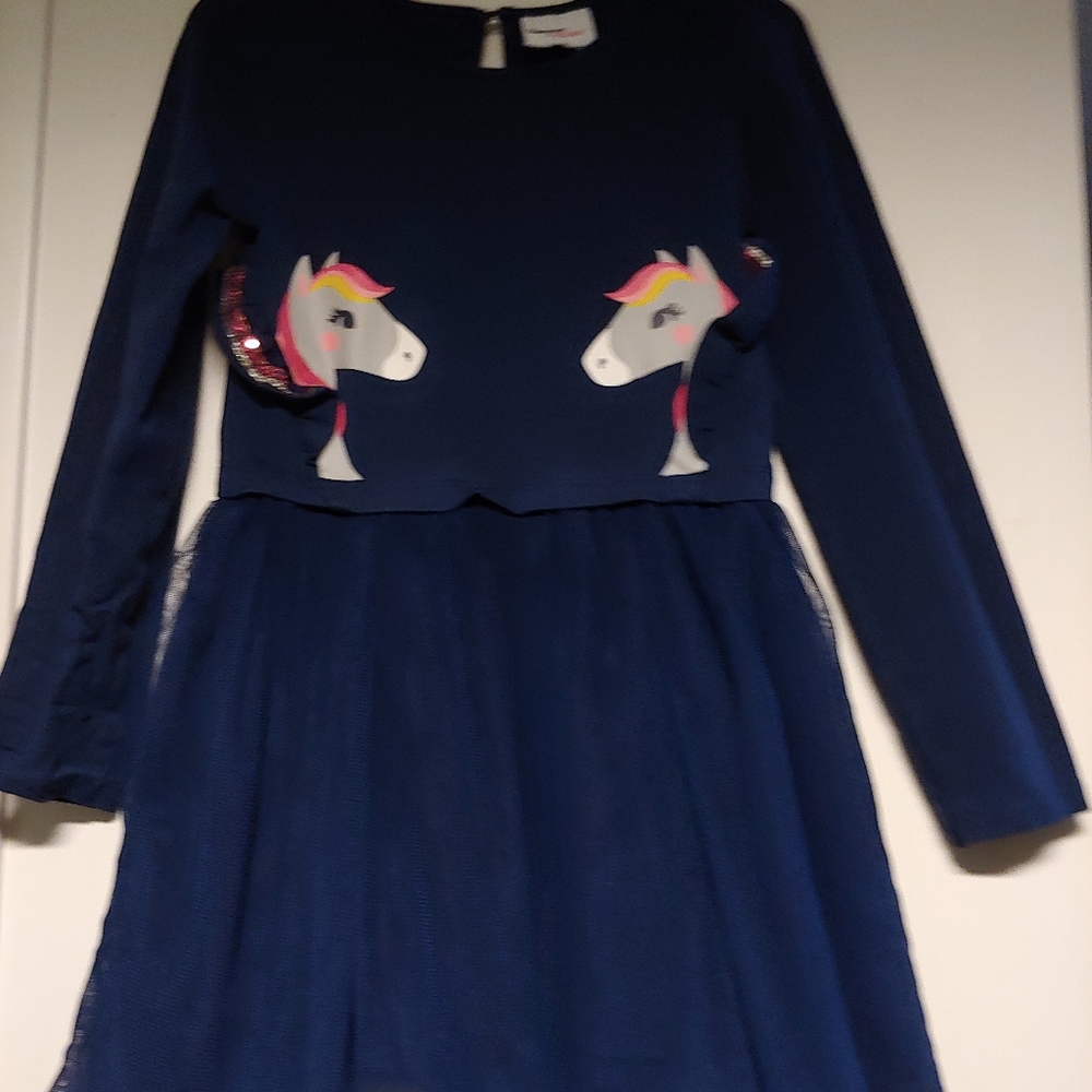 Bapster & Mimi navy blue Unicorn Tulle dress